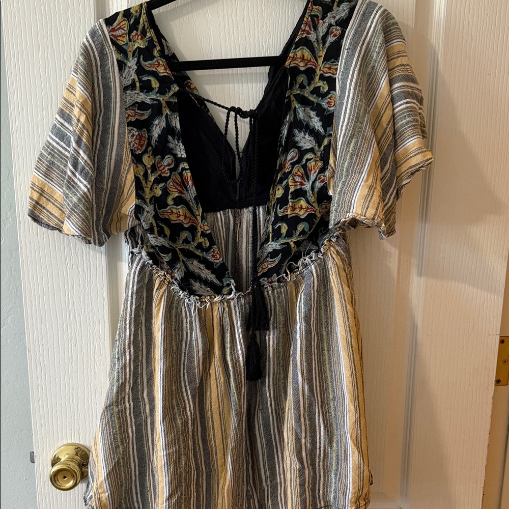 Free People Multicolor Striped Embroidered Blouse - Picture 6 of 7